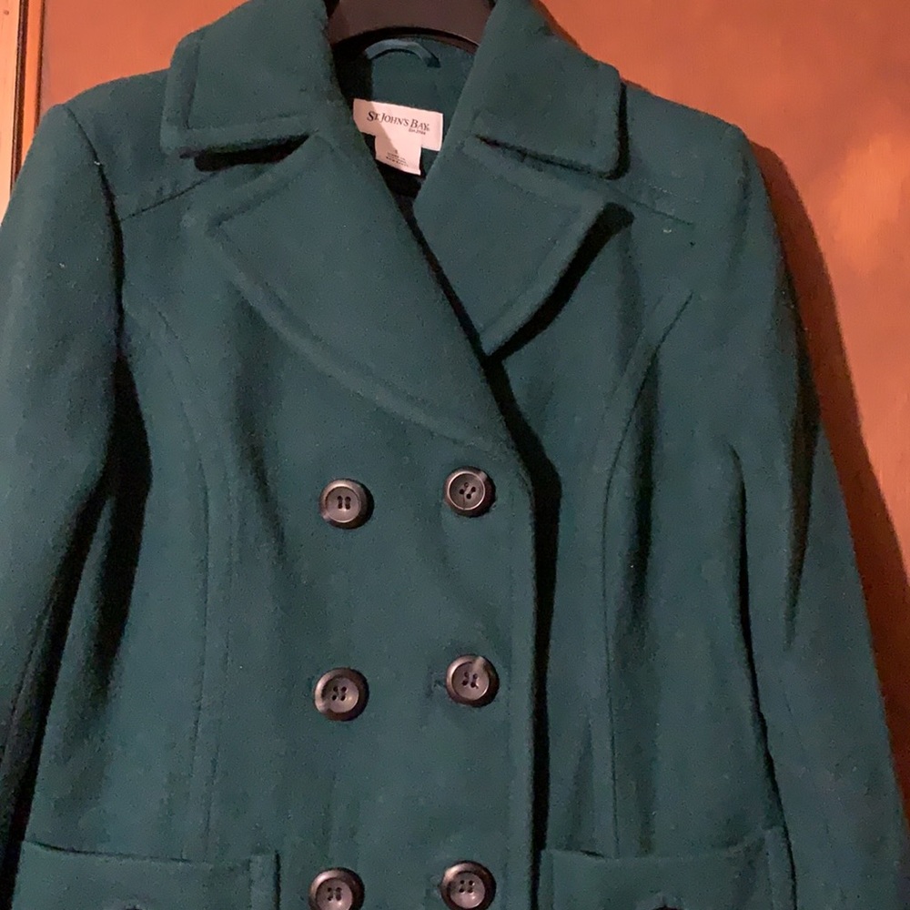 Coat, 3 quarter, St. John’s Bay, Size Small, Green - Picture 3 of 4
